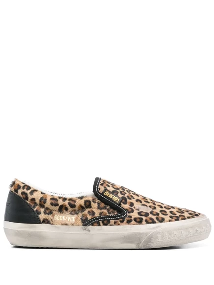 Женские кеды golden goose penstar леопардовые, коричневые