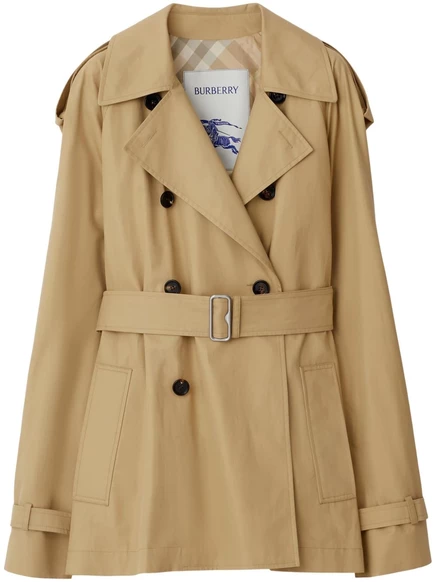 Хлопчатобумажный тренч от Burberry с поясом neutrals