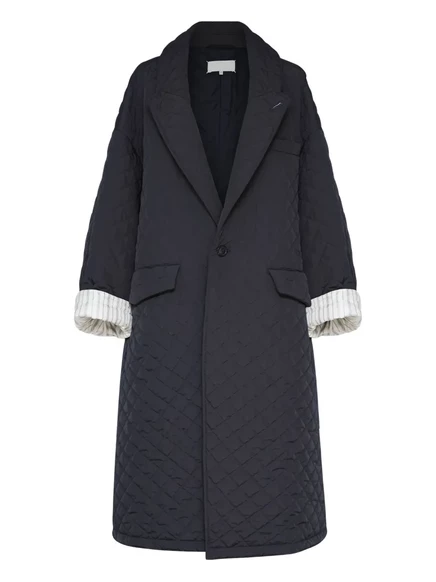 Женское однобортное стеганое пальто Maison Margiela, черное