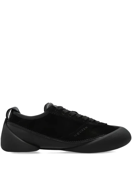 Замшевые кроссовки Alexander McQueen Flexion на шнуровке black