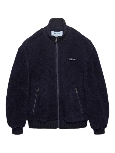 Жакет с логотипом Prada в рубчик blue