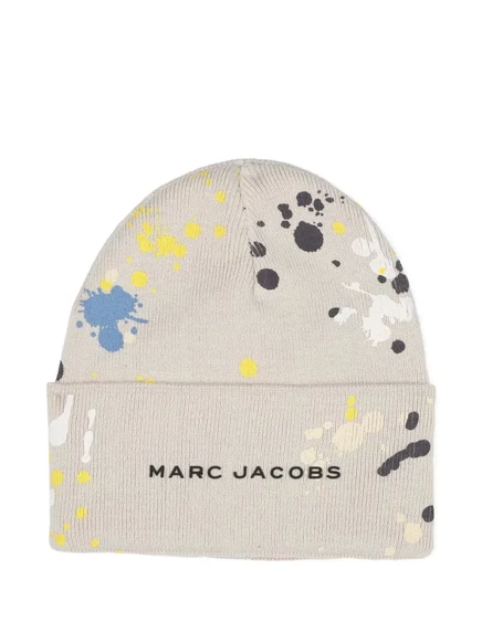 Детская вязаная шапочка-бини Marc Jacobs с брызгами краски neutrals