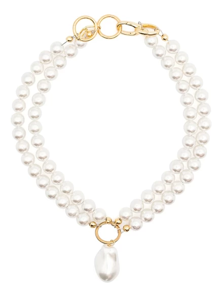 Женское колье Atu Body Couture x Shir Fine Jewellery многослойное с жемчугом, белое