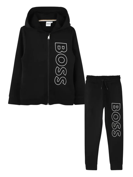Детский спортивный костюм Boss Kidswear с логотипом, черный