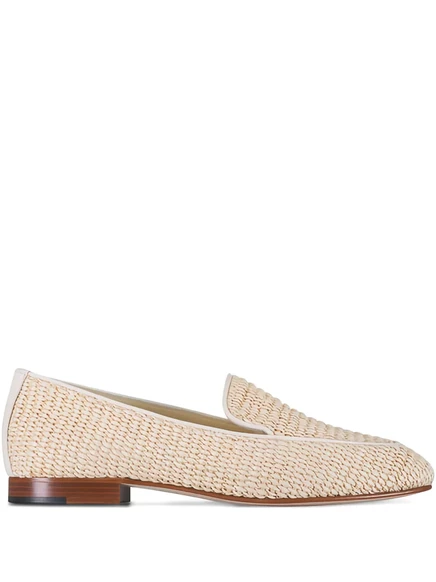 Женские лоферы Manolo Blahnik Pitakara из рафии, кремовые