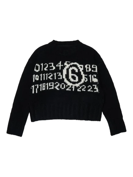 Свитер MM6 Maison Margiela с детским рисунком в виде цифр black