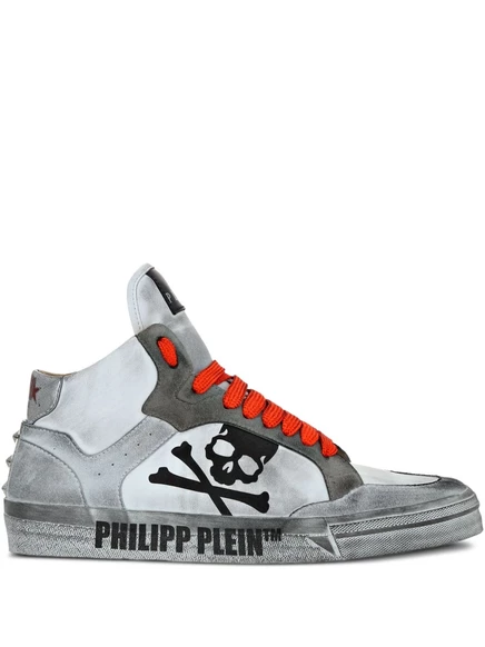 Унисекс высокие кеды Philipp Plein с черепом, серые