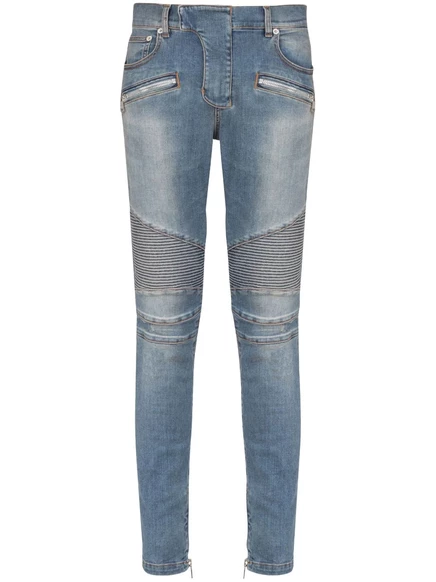 Мужские байкерские джинсы Balmain, синие