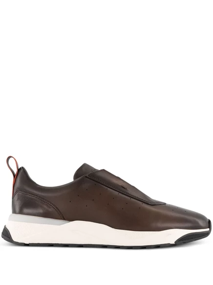 Мужские кожаные кроссовки Santoni, коричневые