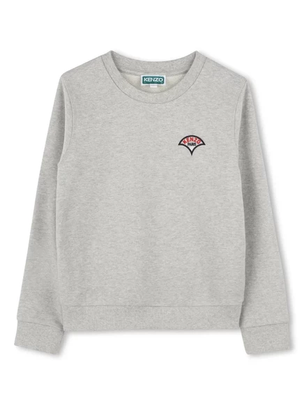 Детский свитшот KENZO KIDS с логотипом, серый