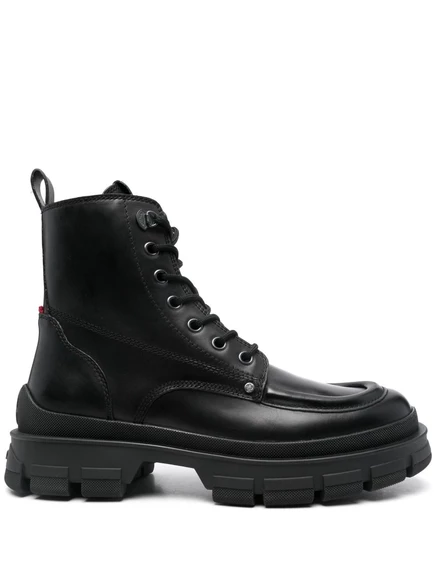 Кожаные ботинки Moncler Heavea City из натуральной кожи  black