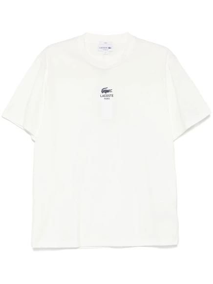 Футболка с фирменным принтом Lacoste white