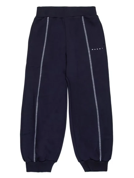 Детские спортивные брюки Marni Kids с логотипом, синие