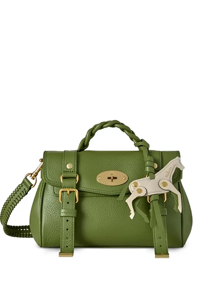 Женская сумка Mulberry Mini Alexa с брелоком, зеленая