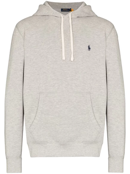 Мужское худи Polo Ralph Lauren с логотипом Polo Pony, серое меланж