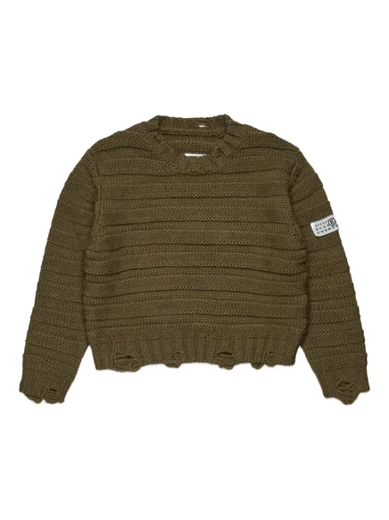 Свитер для мальчиков MM6 Maison Margiela, оливковый