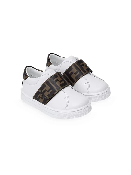 Кроссовки Fendi Kids с сенсорным ремешком FF white