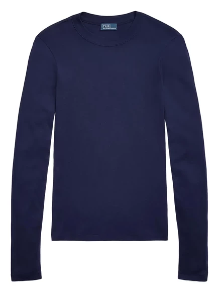Женский лонгслив Polo Ralph Lauren облегающий, темно-синий