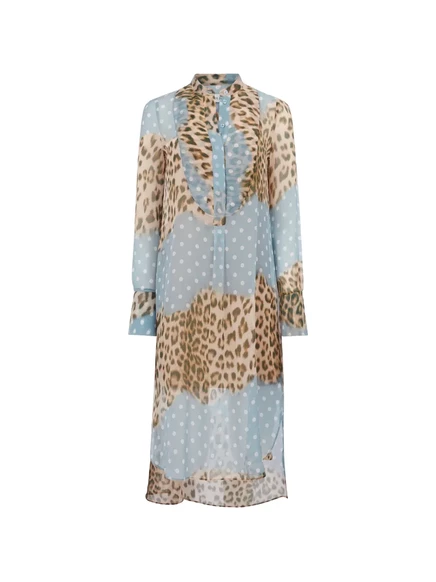 Женское платье-рубашка Nina Ricci миди, голубое