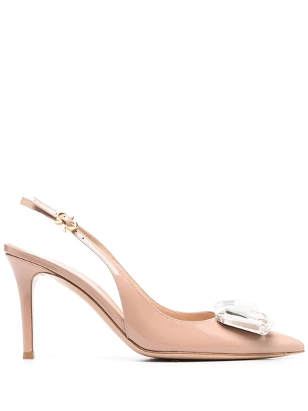 Туфли-лодочки на шпильке Gianvito Rossi, украшенные драгоценными камнями, 95 мм  neutrals