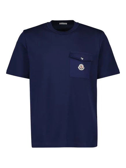 Хлопчатобумажная футболка Moncler  blue