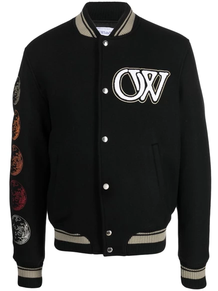 Мужская бомбер-куртка Off-White с логотипом, черная