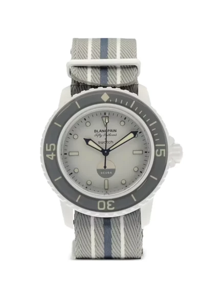 Часы Blancpain x Swatch Scuba Fifty Fathoms 42,3 мм, белые