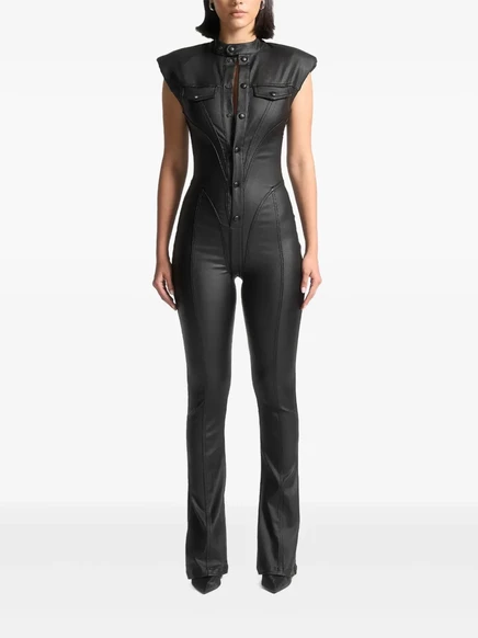 Джинсовый комбинезон Manière De Voir Annette с восковым покрытием black
