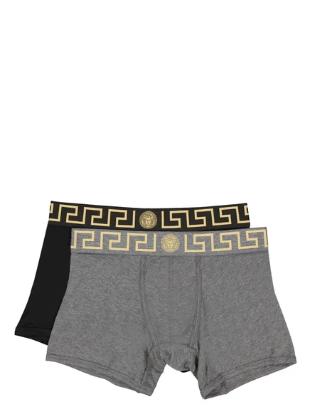 Мужские боксеры Versace Greca Border длинные, черные