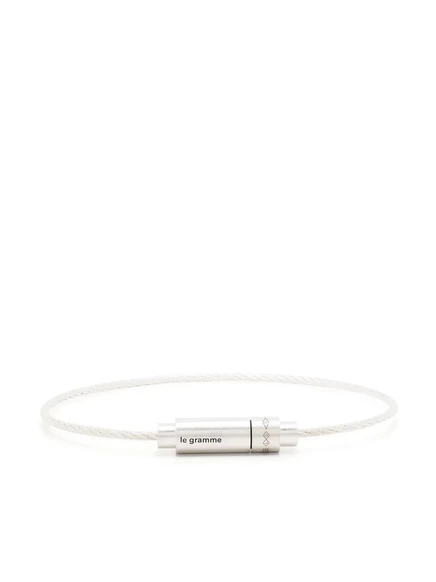 Браслет-триптих с кабелем Le Grame 9g  silver