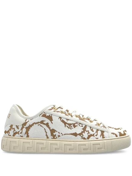 Женские кроссовки Versace Barocco jacquard, белые