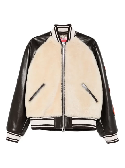 Унисекс бомбер Kenzo x Futura 2000 с овчиной, бежевый
