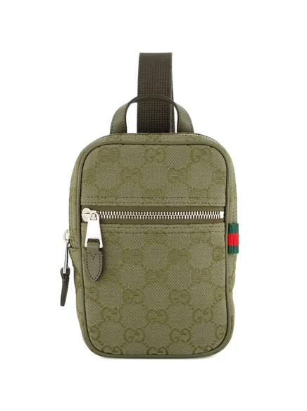 Холщовая сумка через плечо с монограммой Gucci GG