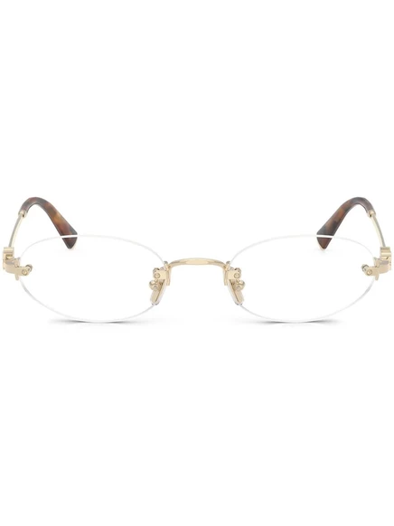 Очки в овальной оправе Miu Miu Eyewear gold