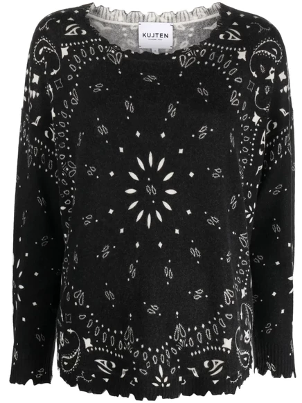 кашемировый джемпер с принтом kujten Mela bandana black