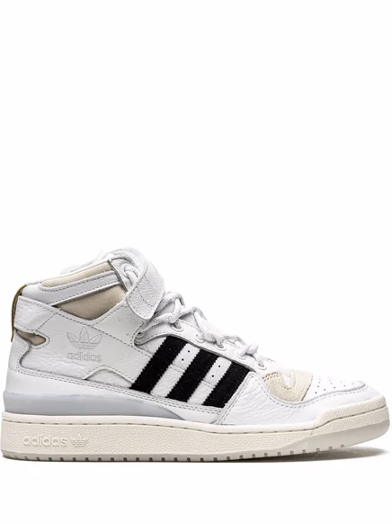 Унисекс кроссовки Adidas Forum Mid кожаные, белые