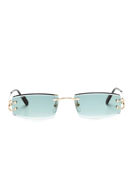 Солнцезащитные очки в прямоугольной оправе Cartier Eyewear gold
