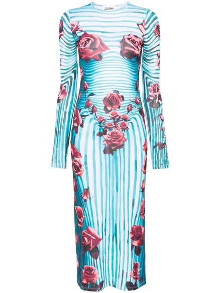 Женское платье Jean Paul Gaultier Flower Body, синее