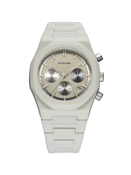 Часы D1 MILANO Polychrono 40,5 мм, серо-белые