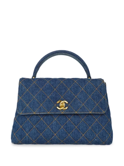 Женская сумка-тоут CHANEL Pre-Owned Kelly 25 джинсовая, синяя