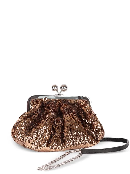 Женский клатч Weekend Max Mara Small Pasticcino с пайетками, коричневый
