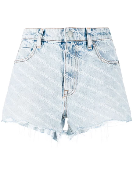 Джинсовые шорты Alexander Wang Bite с высокой талией blue
