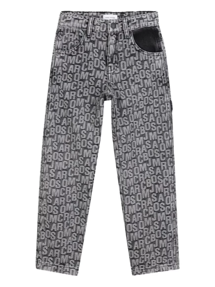 Детские прямые джинсы Marc Jacobs Kids с логотипом, черные