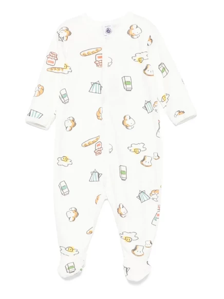 Комбинезон для младенцев Petit Bateau с принтом, белый