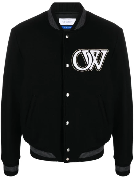 Мужской бомбер Off-White с логотипом, черный