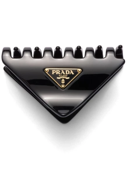 Заколка для волос с логотипом Prada и аппликацией black