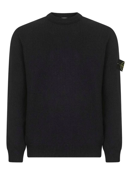 Мужской вязаный свитер Stone Island, черный