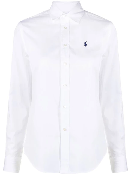 Женская рубашка Polo Ralph Lauren с логотипом, белая