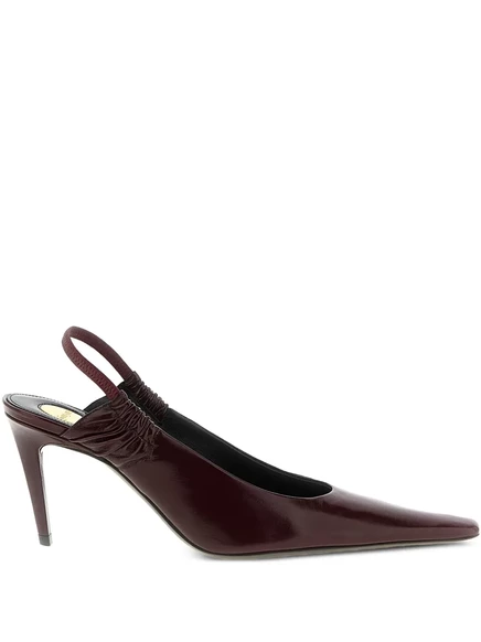 Босоножки с острым носком Saint Laurent 75 мм Anne-Marie red