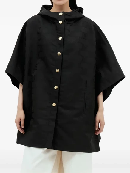 Женское пальто Max Mara монограммное с капюшоном, черное